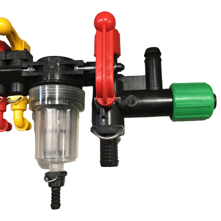 Rozdzielacz zawór 4-sekcyjny opryskiwacza przezroczysty