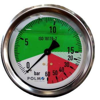Manometr glicerynowy czołowy M100 0-60 bar 1/4”