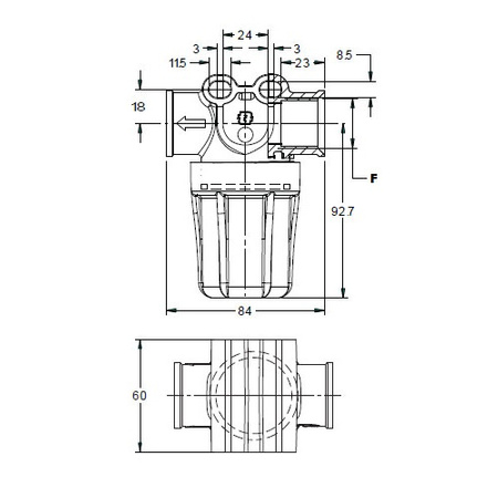 Filtr sekcyjny liniowy opryskiwacza 1/2"