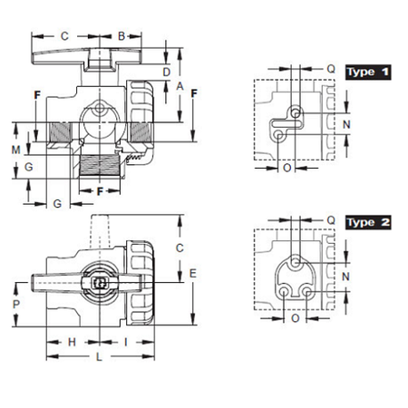 Zawór kulowy 2" 3-drożny Tecomec