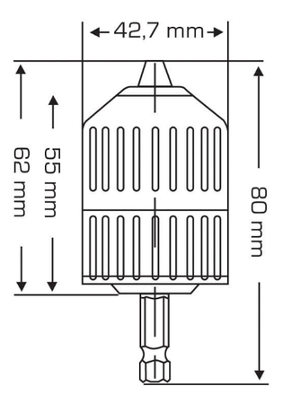 Uchwyt wiertarski samozaciskowy 10mm do wkrętarki 1/4”