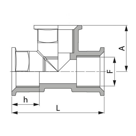 Trójnik z gwintem wewnętrznym 2"