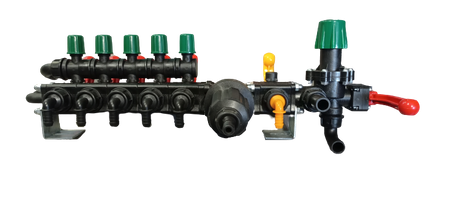 Rozdzielacz zawór stałociśnieniowy 5-sekcyjny z manometrem
