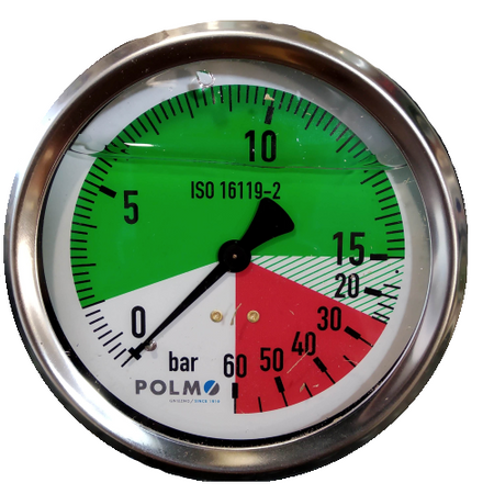 Manometr glicerynowy czołowy M100 0-60 bar 1/4”