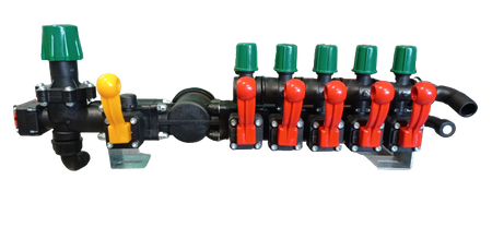 Rozdzielacz zawór stałociśnieniowy 5-sekcyjny z manometrem