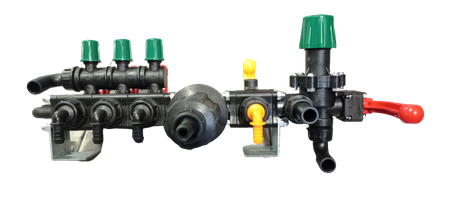 Rozdzielacz zawór stałociśnieniowy 3-sekcyjny z manometrem