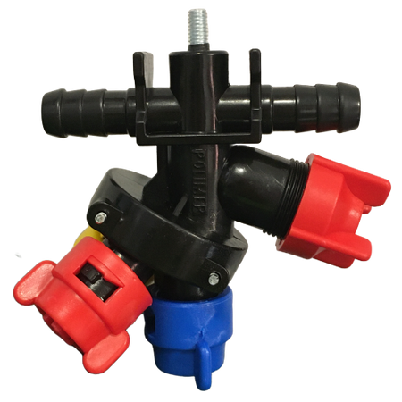 Głowica obrotowa przelotowa opryskiwacza na śrubkę