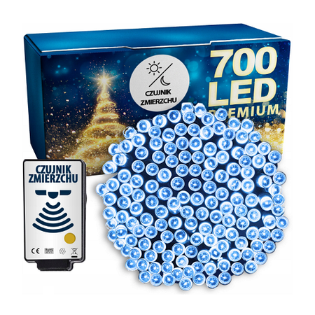 700 LED Lampki choinkowe zewnętrzne 50m czujnik