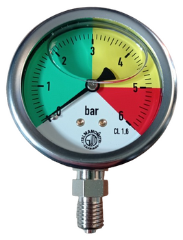 Manometr glicerynowy ITALMANOMETRI M63 0-6 bar 12x1,5