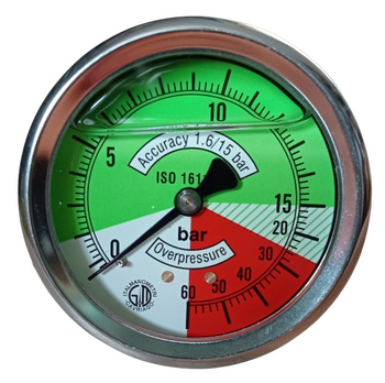 Manometr glicerynowy czołowy ITALMANOMETRI M63 0-15-60 bar 1/4"