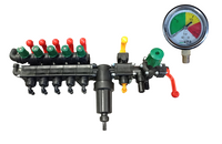 Rozdzielacz zawór stałociśnieniowy 5-sekcyjny z manometrem