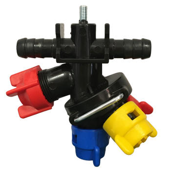 Głowica obrotowa przelotowa opryskiwacza na śrubkę